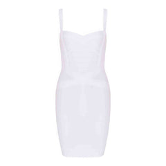 Sculpting Spaghetti Strap Bandage Bodycon Dress XS / White