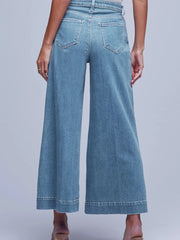 Seam Detail Flared Bottom Ankle Length Jeans