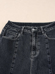 Seam Detail Flared Bottom Ankle Length Jeans