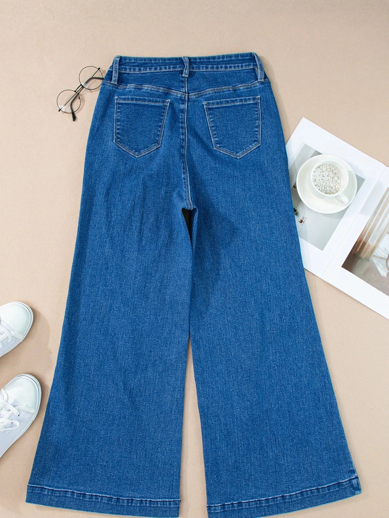 Seam Detail Flared Bottom Ankle Length Jeans
