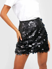 Sequin Mini Skirt Black / S