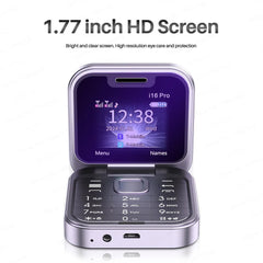 SERVO 2024 New Mini Flip Mobile Phone - FM Radio, Magic Voice, Blacklist, Speed Dial, Vibration, 2SIM Card, Small Display, Foldable Phone