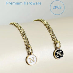 Set of 2 personalized initial letter charms for Stanley Cup handles