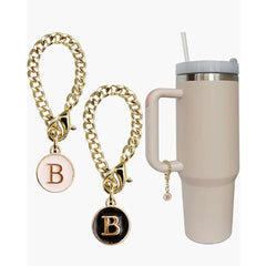 Set of 2 personalized initial letter charms for Stanley Cup handles B
