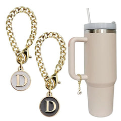 Set of 2 personalized initial letter charms for Stanley Cup handles D