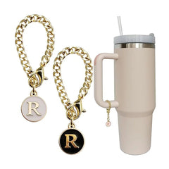Set of 2 personalized initial letter charms for Stanley Cup handles R