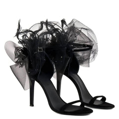 Sexy Ankle Strap Flower Heels