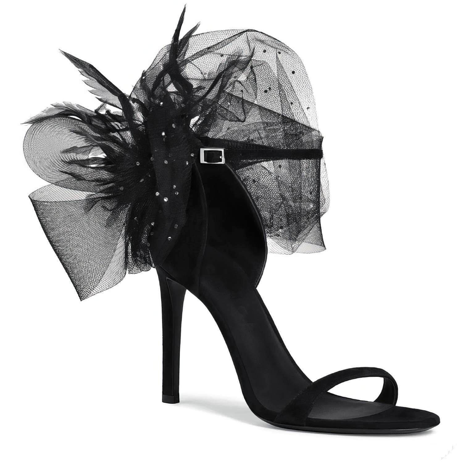 Sexy Ankle Strap Flower Heels