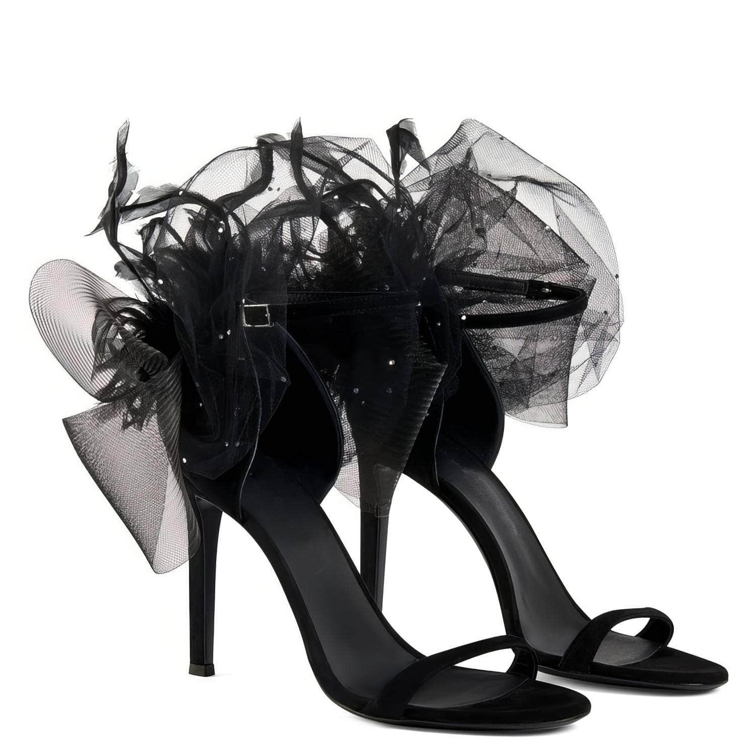 Sexy Ankle Strap Flower Heels