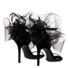 Sexy Ankle Strap Flower Heels