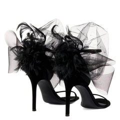 Sexy Ankle Strap Flower Heels