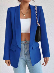 Shawl Collar Long Sleeve Blazer Royal Blue / S