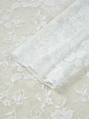 Sheer Floral Lace Mesh Mock Neck Long Sleeve Top