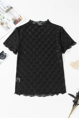 Sheer Mesh Short Sleeve Top