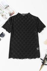 Sheer Mesh Short Sleeve Top