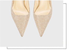 Shimmery Glitter Pointy Toe Stiletto Pumps