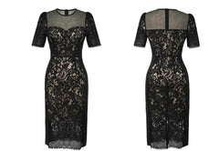 Short Sleeve Corset Laced Midi Dress