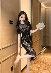 Short Sleeve Corset Laced Midi Dress