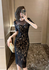 Short Sleeve Corset Laced Midi Dress
