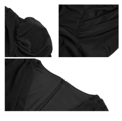 Short Sleeve Front Slit Ruched Belted Dress
