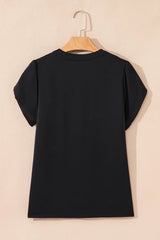 Short Sleeve Notched Blouse