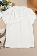 Short Sleeve Notched Blouse