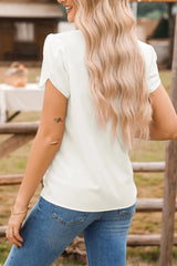 Short Sleeve Notched Blouse