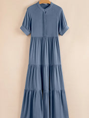 Short Sleeve Tiered Maxi Dress