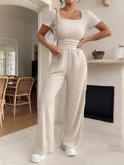 Short Sleeve Top and Pants Set
