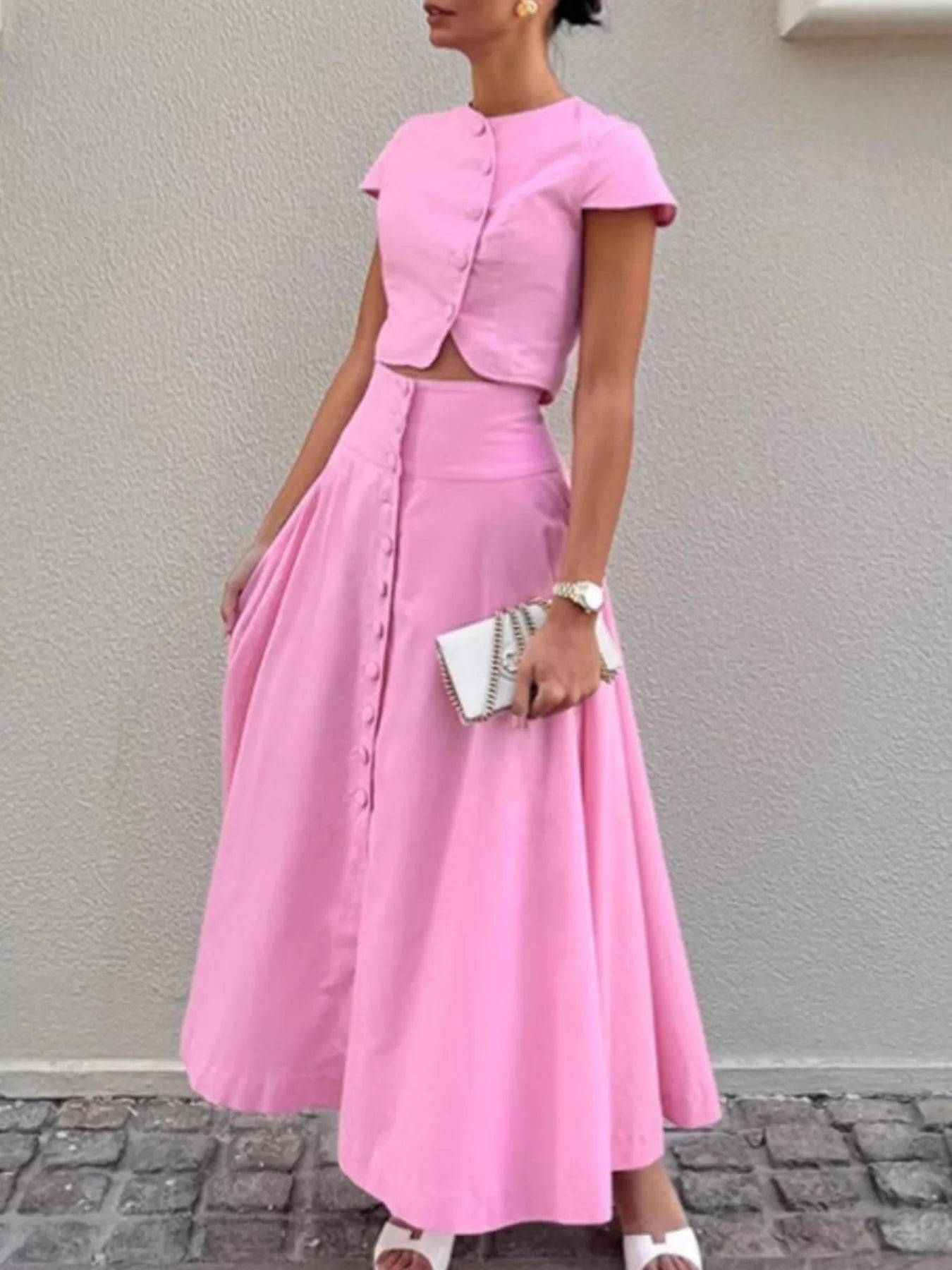 Short Sleeve Top and Skirt set