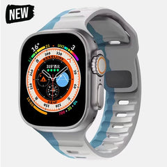 Silicone strap for Apple Watch: compatible with various iWatch sizes Gray Blue / 38 40 41mm
