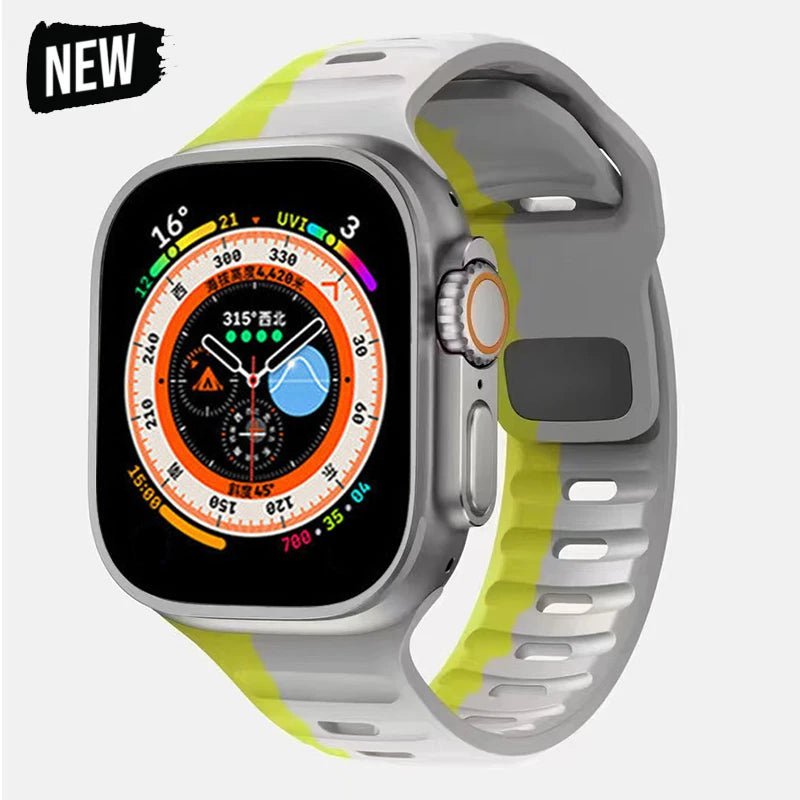 Silicone strap for Apple Watch: compatible with various iWatch sizes Gray Fluorescent / 38 40 41mm