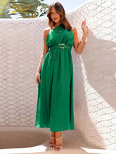 Single Shoulder Midi Dress Dark Green / S