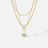 Sky Blue Eyes Zircon Crystal Pendant Necklace N099