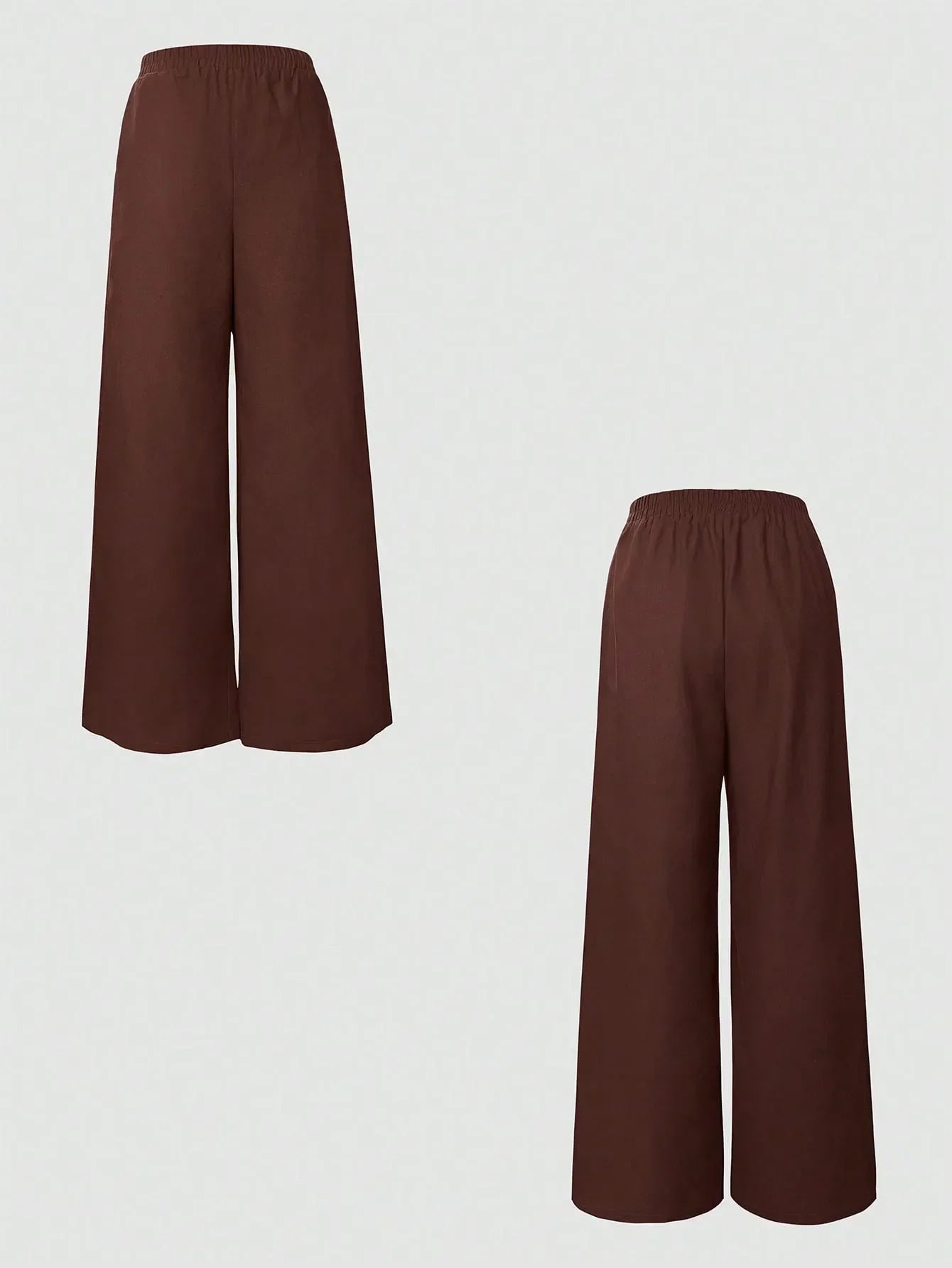 Sleeveless Blazer and Wide Leg Pants Set
