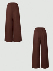 Sleeveless Blazer and Wide Leg Pants Set