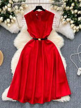 Sleeveless Cap Sleeves V-Neck Midi Dress