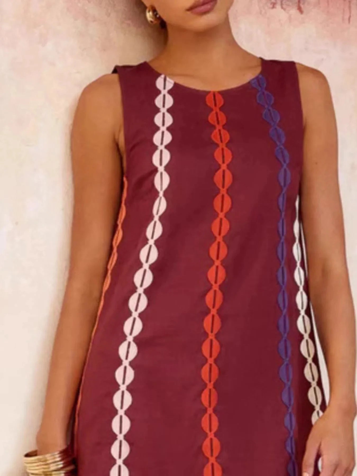 Sleeveless Geometric Print Mini Dress