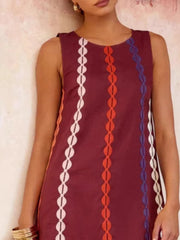 Sleeveless Geometric Print Mini Dress