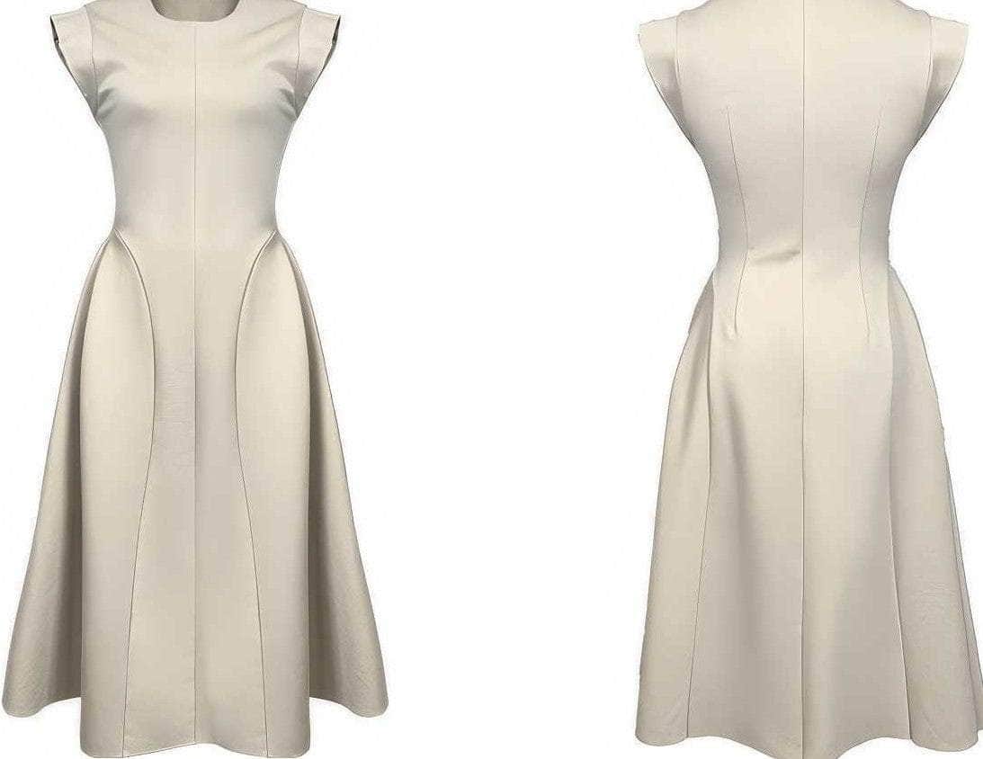 Sleeveless Plain Midi A-Line Dress