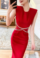 Sleeveless Rhinestone Cut Out Bodycon Dress