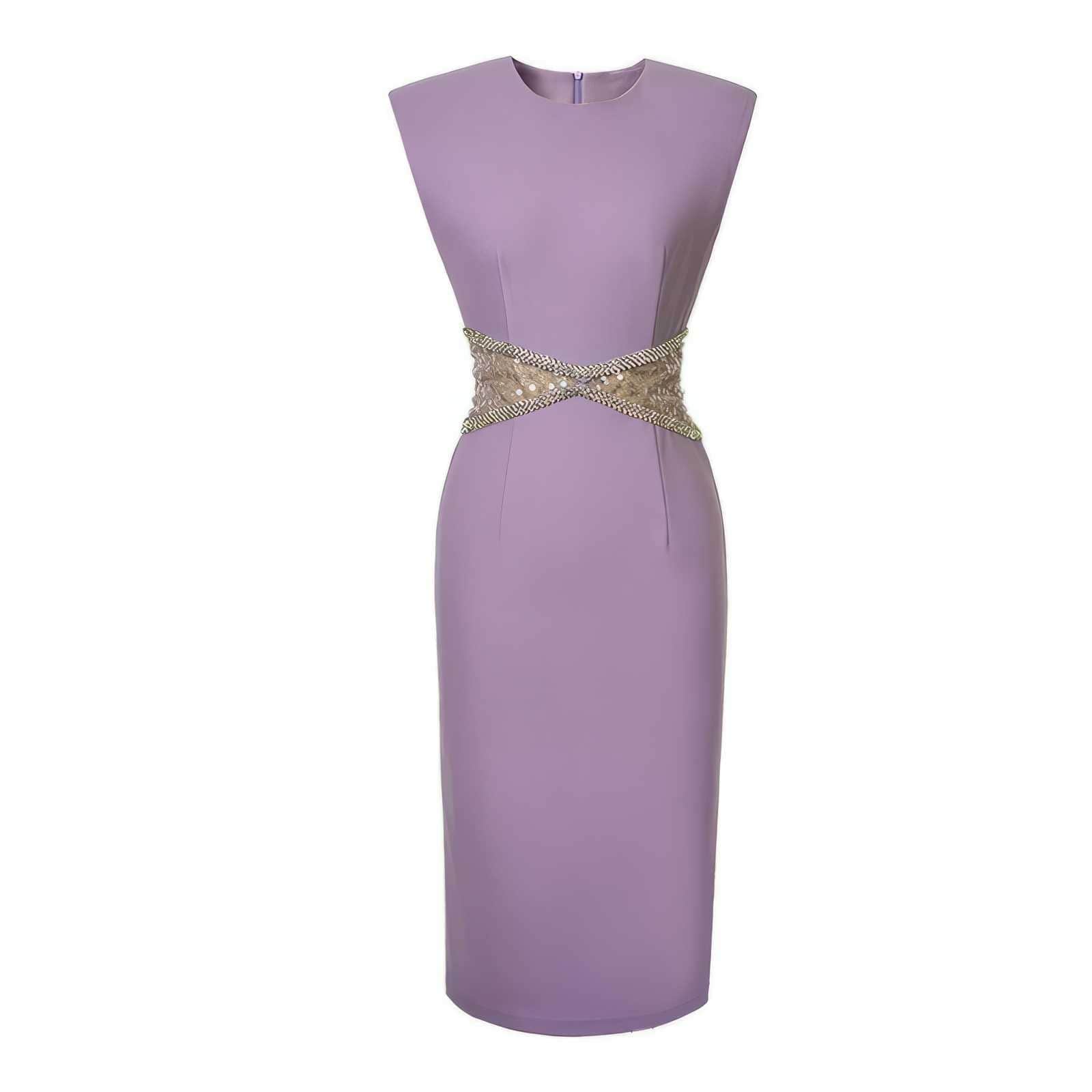 Sleeveless Rhinestone Cut Out Bodycon Dress