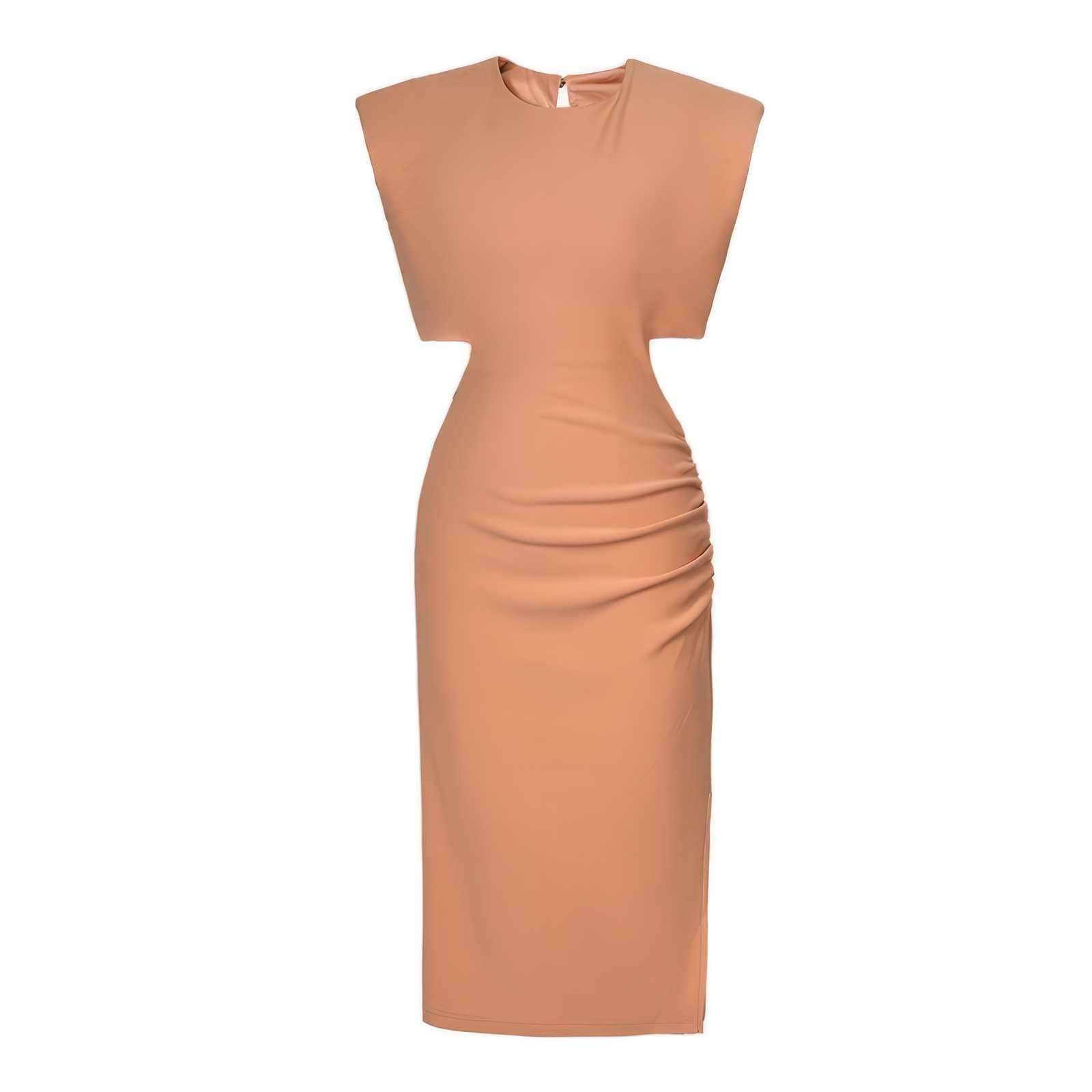 Sleeveless Round Neck Cut-Out Midi Dress