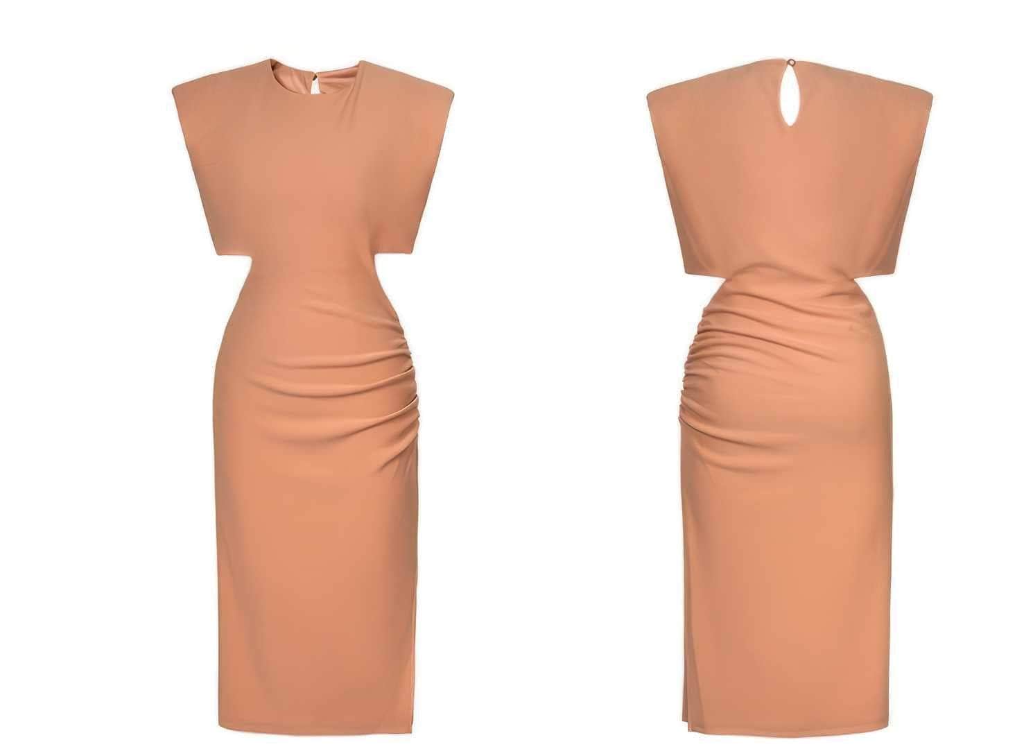 Sleeveless Round Neck Cut-Out Midi Dress
