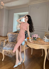 Sleeveless Round Neck Cut-Out Midi Dress