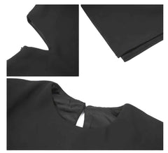 Sleeveless Round Neck Cut-Out Midi Dress