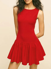 Sleeveless Ruched Mini Tank Dress