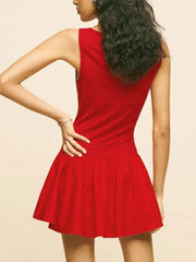 Sleeveless Ruched Mini Tank Dress