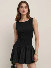 Sleeveless Ruched Mini Tank Dress Black / S