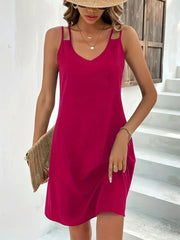 Sleeveless V-Neck Summer Tank Dress